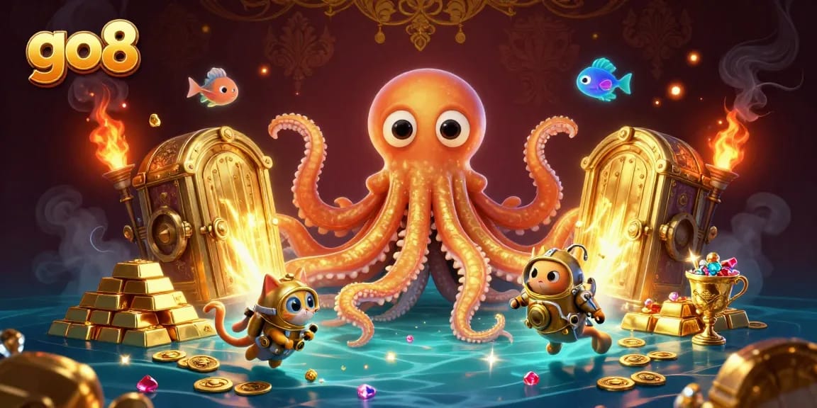 Engage with go8 and win treasure in a thrilling underwater fantasy casino scene.