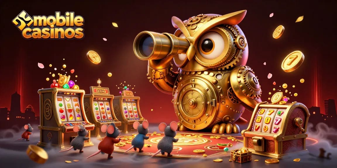 Experience the excitement of mobile casinos with a captivating 3D illustration showcasing vibrant characters and dynamic game elements.