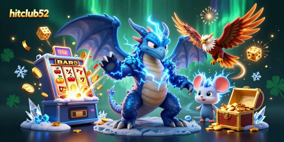 Experience the thrilling gaming adventure at hitclub52 with glamorous slot machines, energetic characters, and dynamic casino visuals.