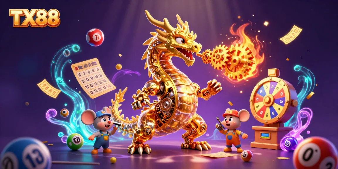 Experience winning with TX88 in a vibrant 3D casino scene full of interactive elements.