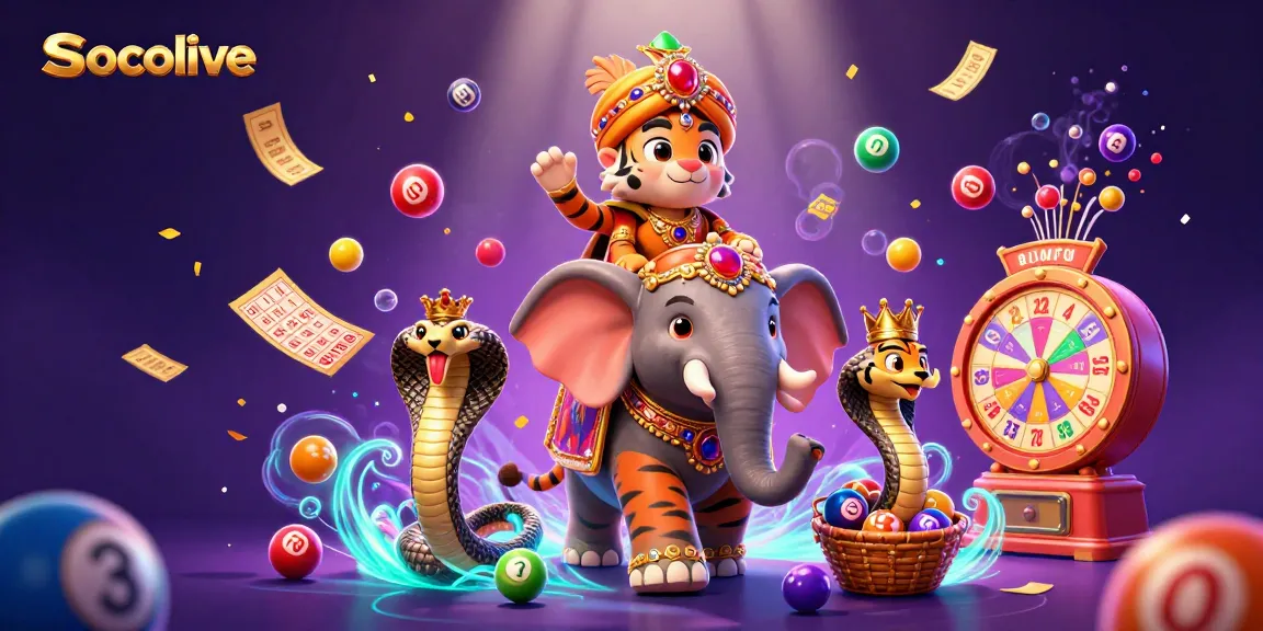 Socolive presents a vibrant digital illustration of an Indian maharaja tiger with a jewel-encrusted elephant, capturing the excitement of online gambling.