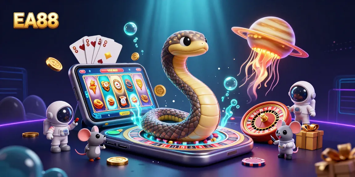 Experience EA88's vibrant gaming universe with playful characters and immersive elements.