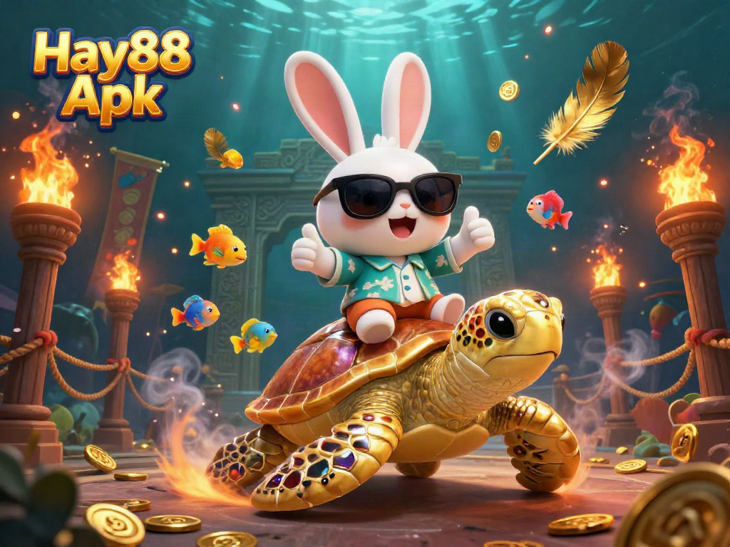Experience the excitement of Hay88 Apk with a vibrant, dynamic 3D casino illustration.