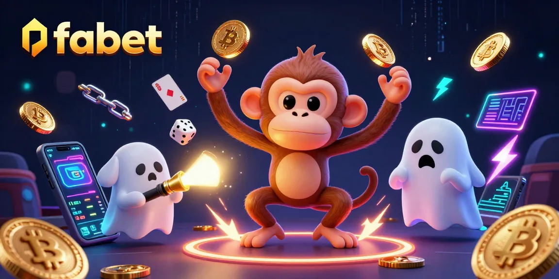 Experience fabet's thrilling casino magic with playful ghosts and vibrant crypto elements.