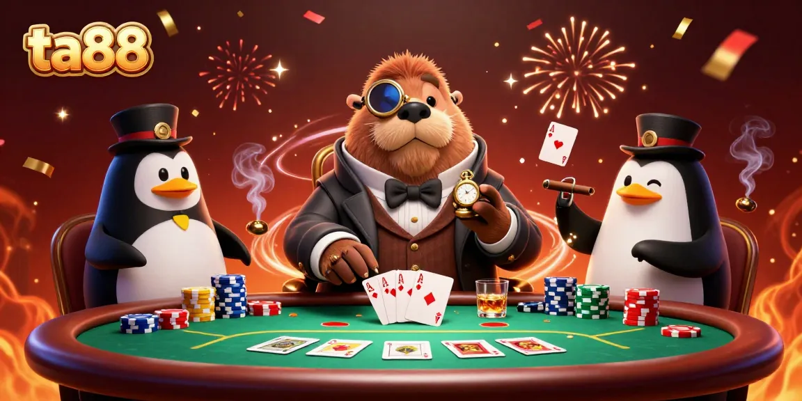 Experience thrilling gameplay at ta88 with jolly walrus poker players and colorful chip stacks underwater.