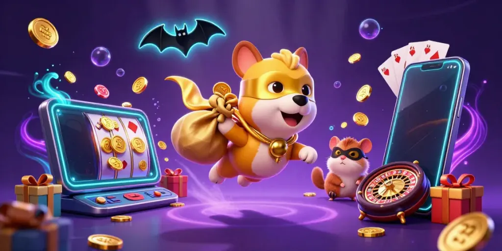 Experience mines with a superhero dog on a thrilling casino adventure surrounded by dynamic gaming elements.