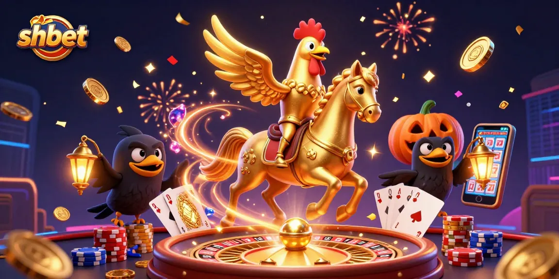 Experience thrilling gameplay at shbet with a dynamic gold rooster character in a vibrant casino scene.