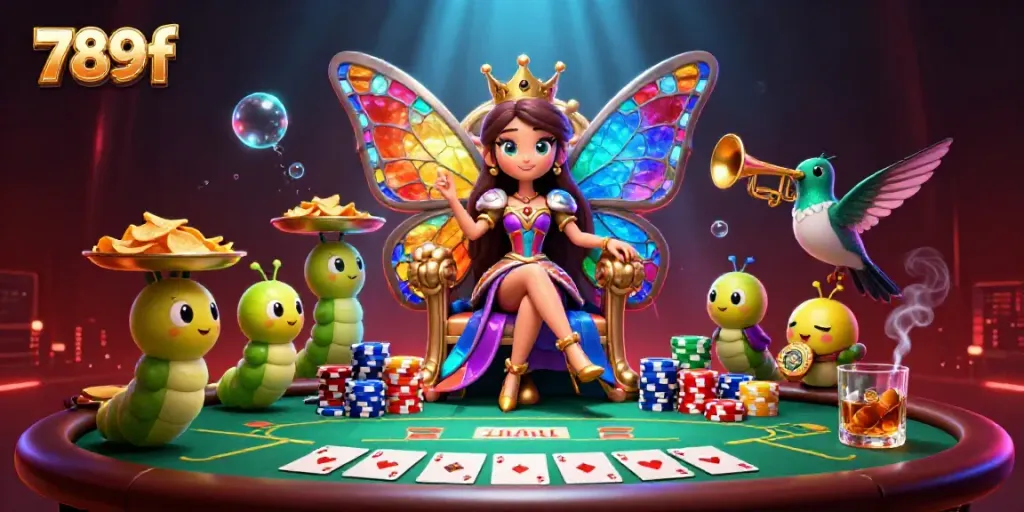 Experience excitement with 789f's vibrant casino scene showcasing poker and colorful elements.