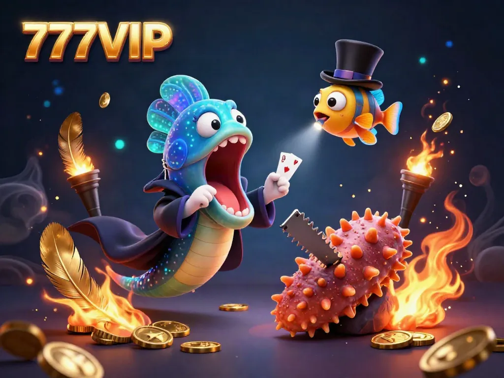 Catch thrilling action with 777VIP featuring magical sea characters in a vibrant casino scene.