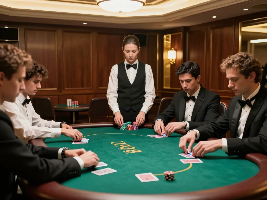 Experience the elegance of TG88's VIP poker room filled with focused players and luxury.