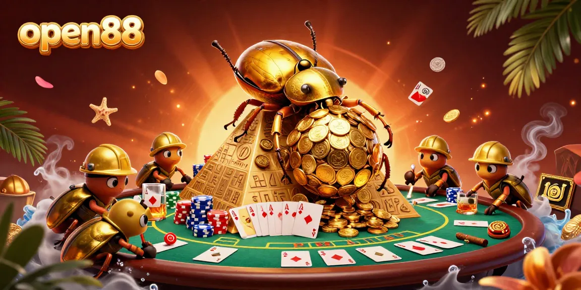 Experience the thrill of open88 with animated characters in a vibrant casino scene.