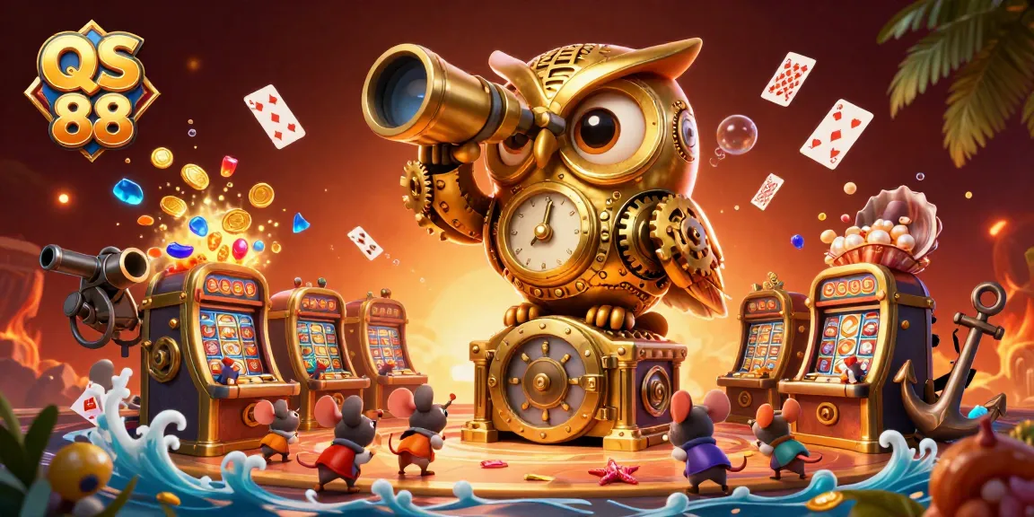 Experience the thrill of QS 88 with an enchanting casino scene filled with magical elements.