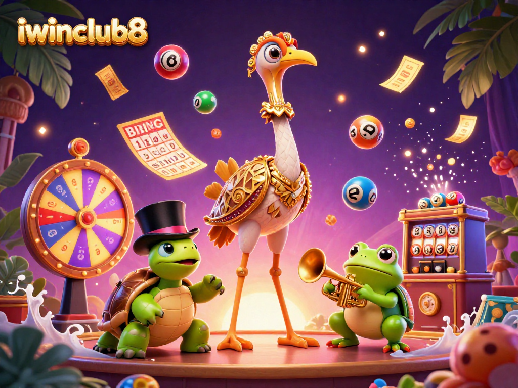 Watch iwinclub8's lively lottery scene featuring colorful balls and interactive game elements.