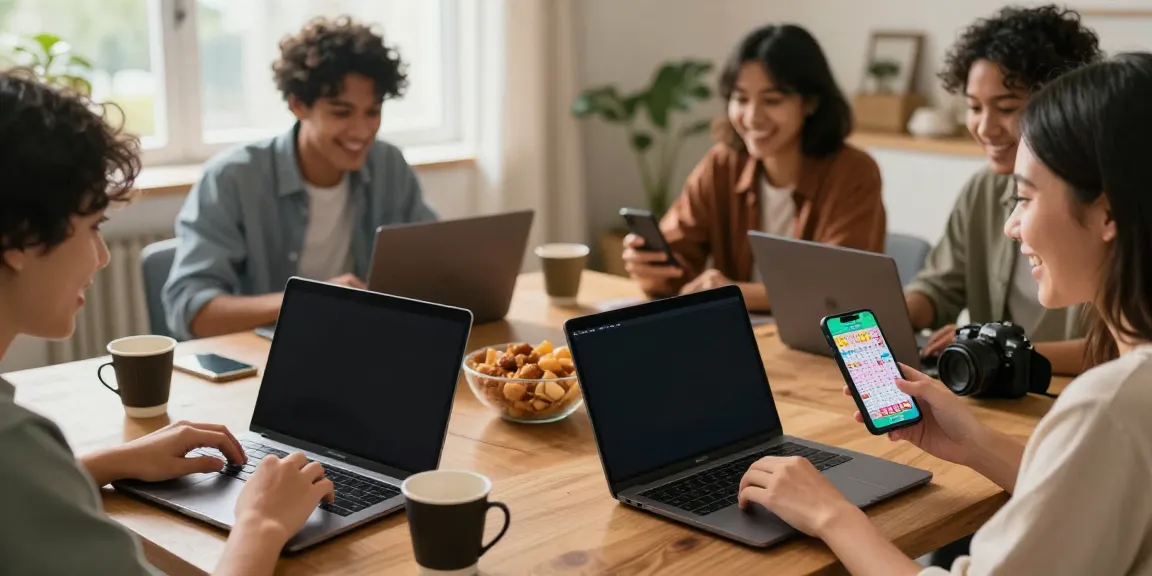 A imagem mostra entusiastas jogando no Javatoto enquanto se divertem em um ambiente aconchegante.