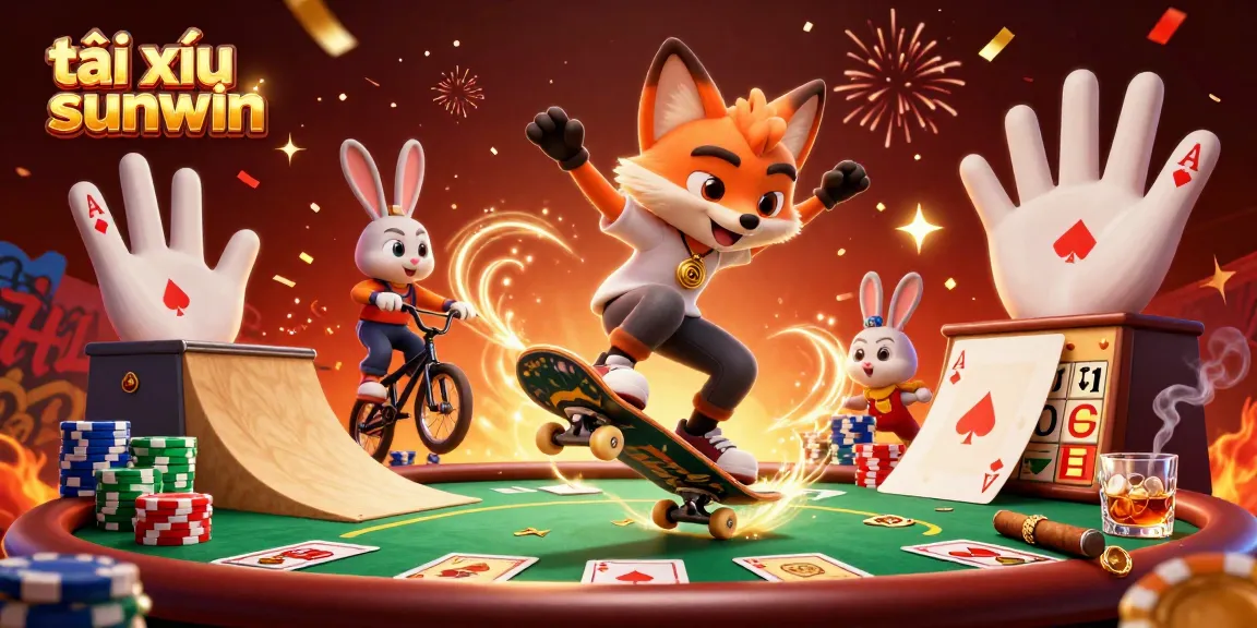 Join the excitement with tài xỉu sunwin, featuring a vibrant 3D scene of a fox and rabbit in action.