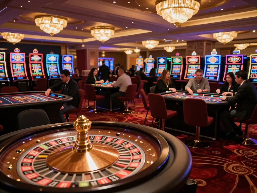 Players enjoying an exciting game at lc888 casino with roulette tables and vibrant atmosphere