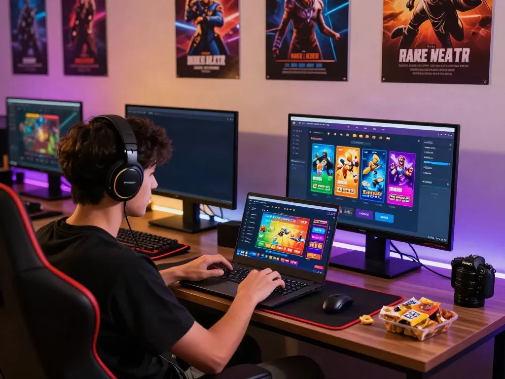 TA88 gaming experience with user engaged in vibrant online platform activities.