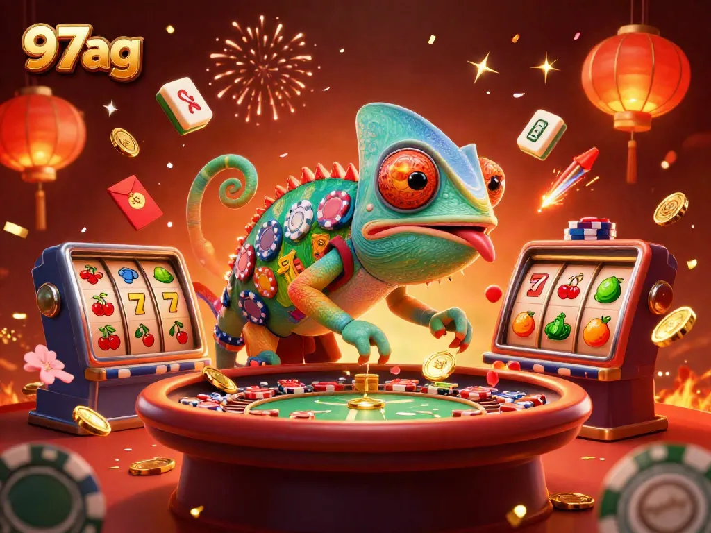 Engage in thrilling gameplay with 97ag, as a chameleon owner highlights casino wealth and excitement.