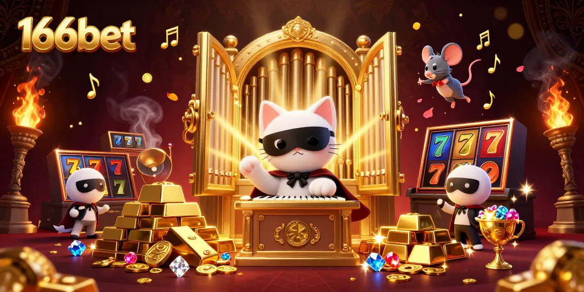 Engage with the vibrant 166bet casino world featuring a 3D phantom cat and dynamic game elements.