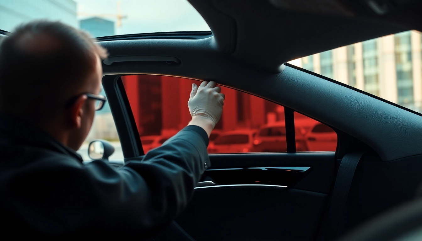 Apply window tint near me with expert precision in a stylish vehicle interior.