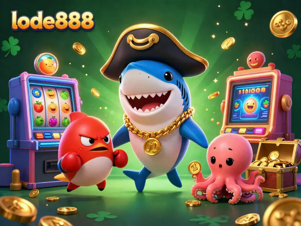Experience thrilling wins at lode888 with an exciting 3D digital scene of games and characters.