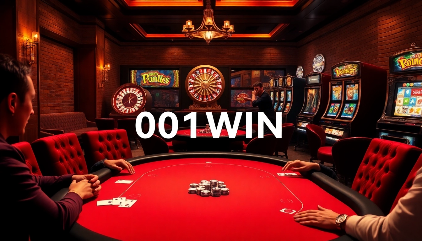 Experimente a emoção dos jogos com a 001WIN, apresentando uma mesa de pôquer elegante e uma roleta cativante.