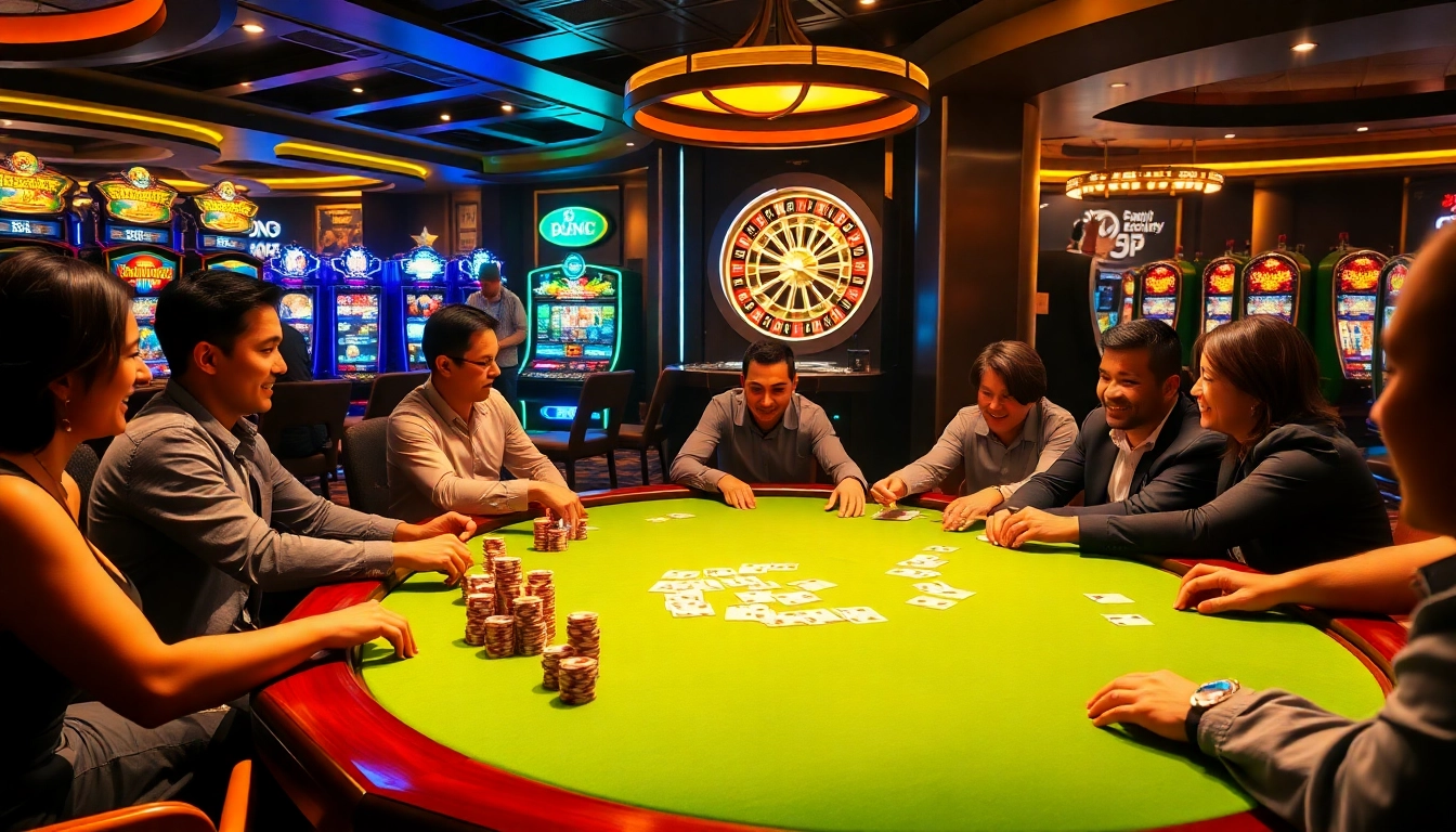 Experience thrilling gameplay at https://seoshbet.vip/ with vibrant casino elements, poker tables, and exciting roulette wheels.