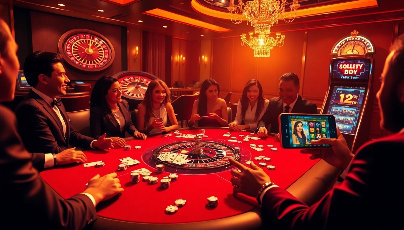 A thrilling alo789 casino scene showcasing poker excitement and luxury gaming options.
