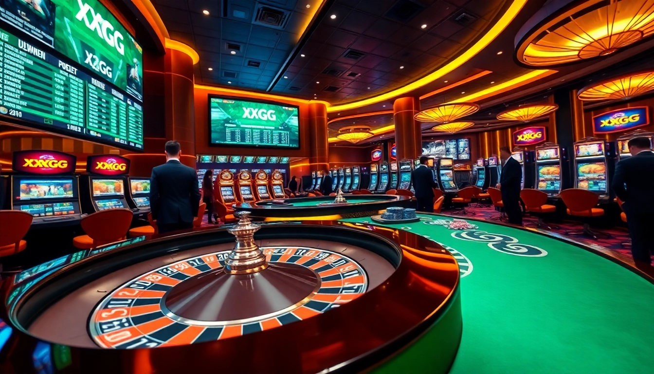 Experience the thrill of XXGG at a luxurious casino with modern betting activities and vibrant designs.